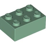 Lego kostka (kostička) 2x3, pískově zelená (4153757, 4517504, 4618537, 4642414)